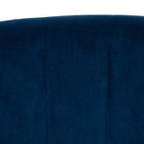 Home Stazia Retro Glam Navy Velvet and Black Wingback Accent Chair