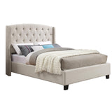 Wood Full Size Bed Frame, Mid Century Modern Platform Bed with Headboard