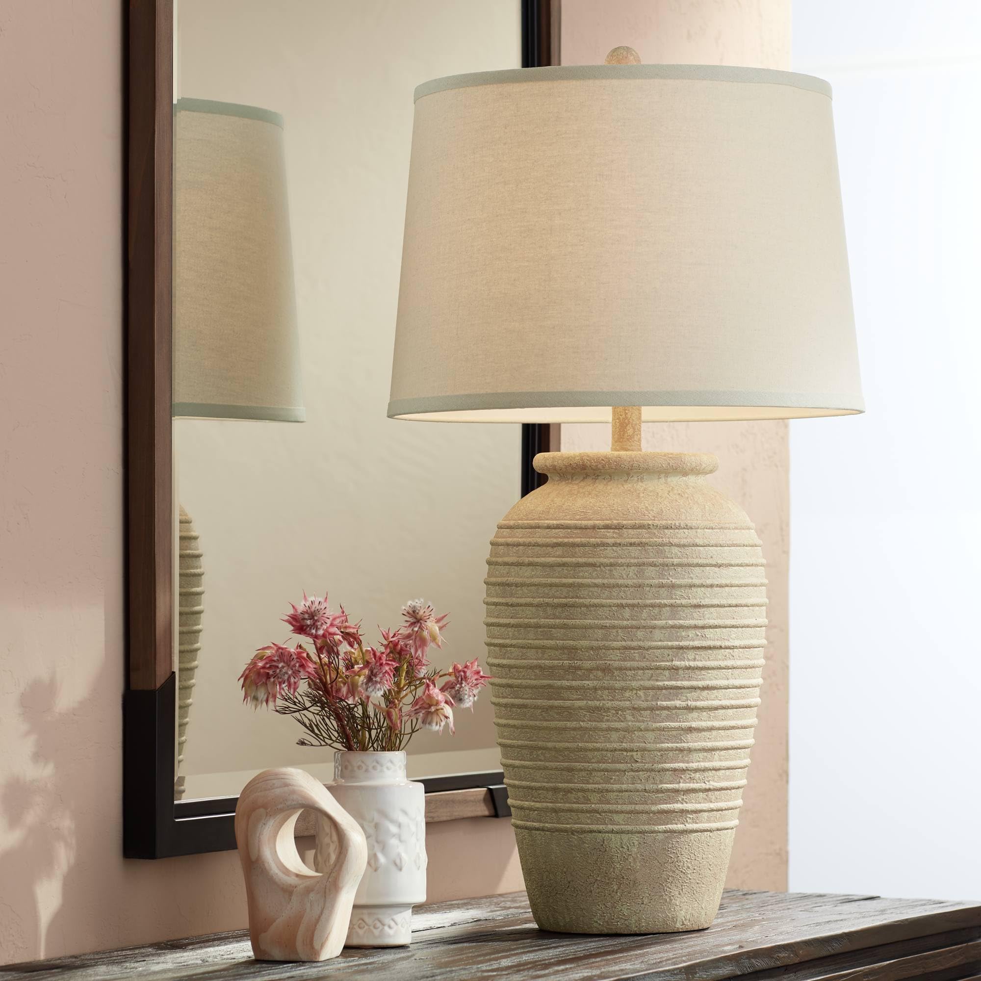 Country Cottage Southwest Style Jug-Shaped Table Lamp 28" Tall Sand Tone Desert