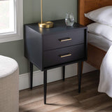 Olivia Modern 2-Drawer Rectangle Nightstand Bedroom Side End Accent Table, 20 Inch