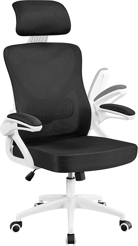 Ergonomic Mesh Office Chair, High Back Computer Chair with Flip-up Armrest Adjustable