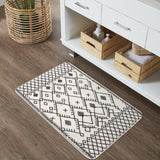 Uphome Bathroom Rugs 18x25 inch Boho Bath Mat Non-Slip Moroccan Geometric Farmhouse Bath Rug Soft Velvet Machine Washable Floor Mats for Bathroom Tub Sink Shower