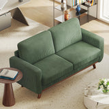 68" Loveseat Sofa - Green, Comfy Corduroy with Spring Cushion