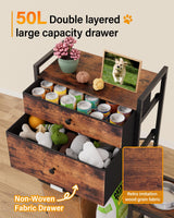 8-Height Adjustable Elevated Dog Bowl Stand with Storage Cabinet