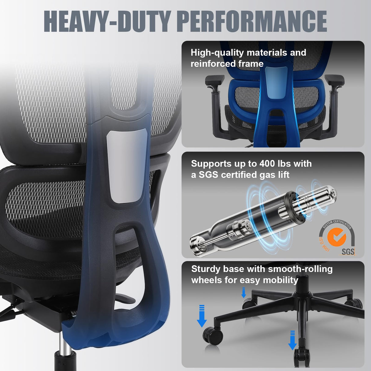 Ergonomic Office Chair with Lumbar Support, High Back Home Office Chairs