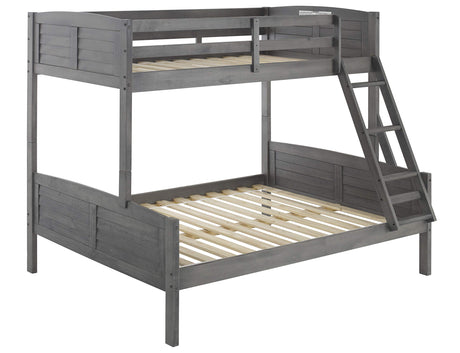 Twin Over Full Louver Bunkbed in Antique Grey Finish