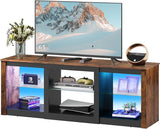 TV Stand for 65-Inch TV, 58-Inch Entertainment Center with Adjustable Glass Shelves,