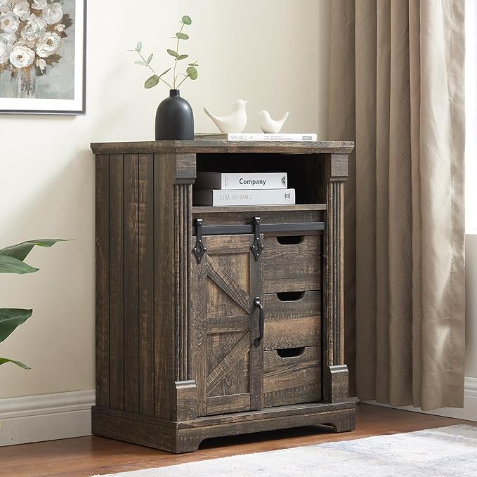 Bathroom Storage Cabinet with Sliding Barn Door, Small Storage