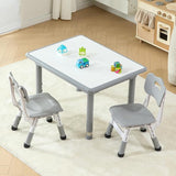 Todder Table and Chairs, 31.5''L x 23.6''W Sturdy Kids Activity Table with Stainless Steel Legs