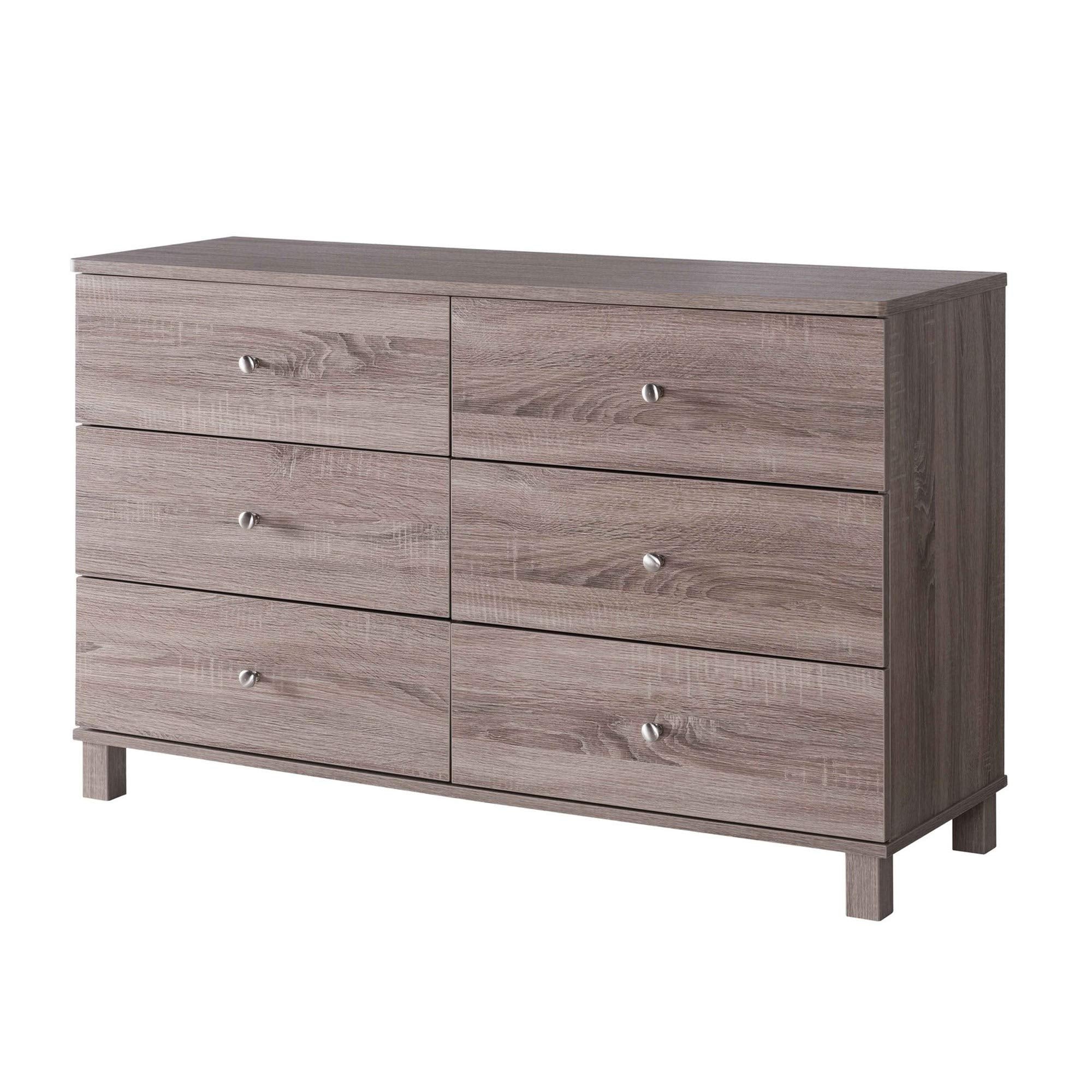 47.25 Inches 6 Drawer Dresser with Straight Legs, Brown