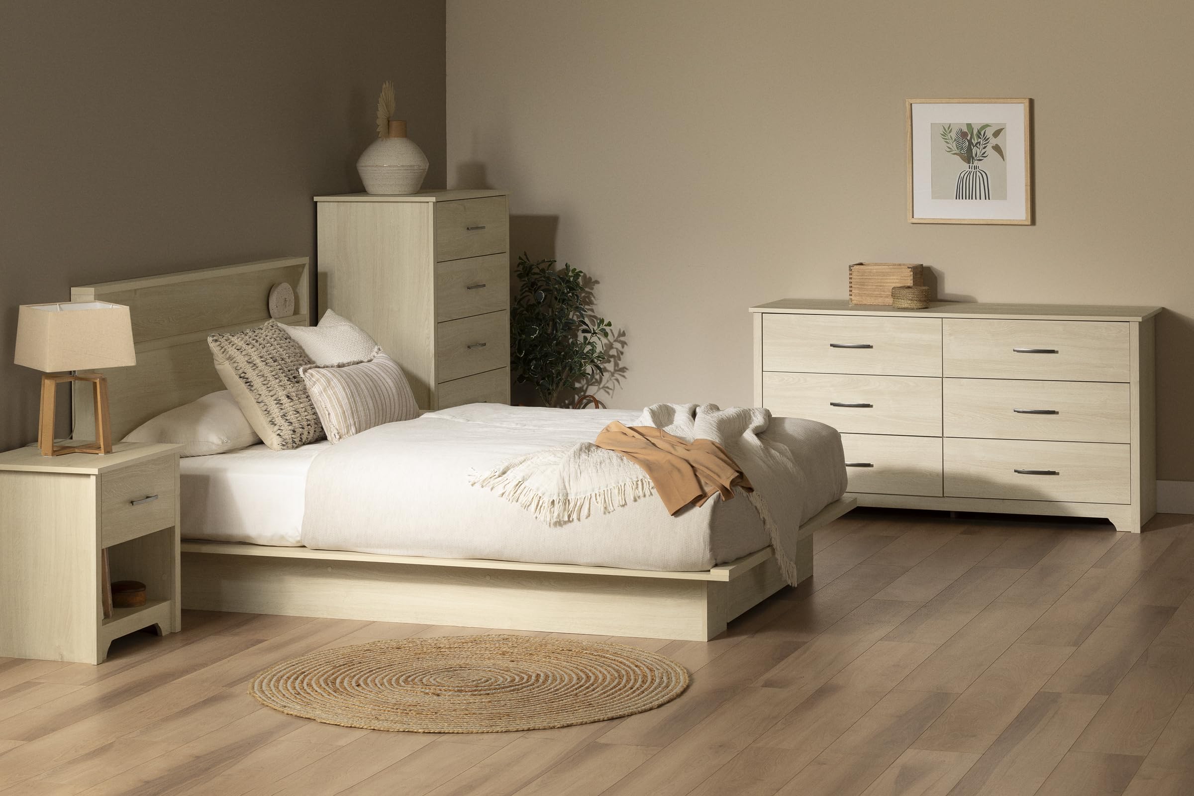 Fusion 6-Drawer Dresser, Bleached Oak