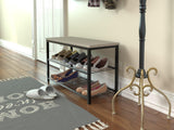 Shoe Rack Storage Bench - Bamboo Shoe Shelf with Cushioned Seat and Organizer Compartment