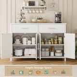 Buffet Sideboard Cabinet with Storage, White Coffee Bar Cabinet, Modern Kitchen