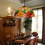 Tiffany Pendant Light Fixture,Stained Glass Rose Pendant Lights,Island Lights for Kitchen