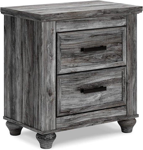 Culverbach Modern 2 Drawer Nightstand with 2 USB Charging Stations, 24.37" Tall, Weathered Gray