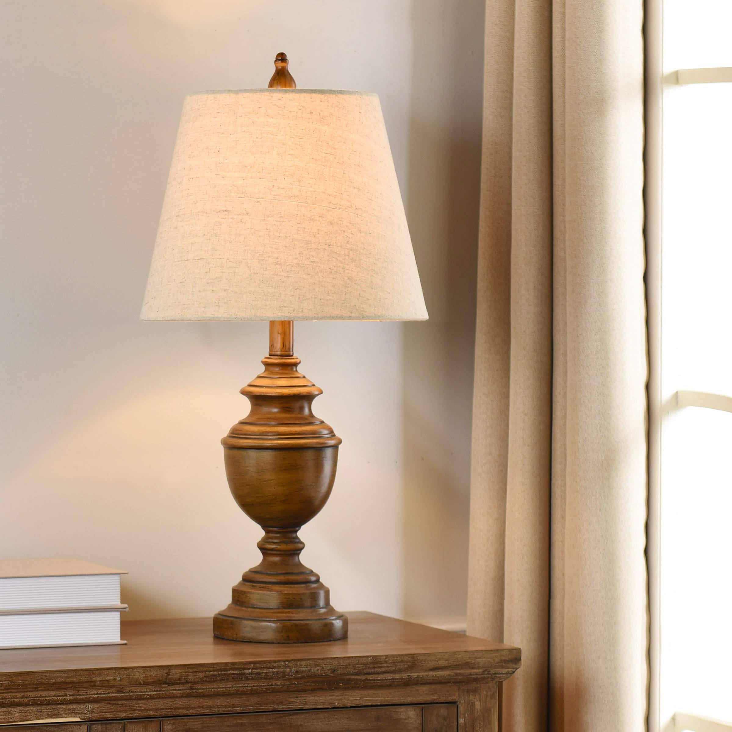 L26017JDSAM Marion, French Oak, Heathered Light Beige Table Lamp