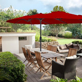 15ft Large Patio Umbrellas with Base Included, Outdoor Double-Sided Umbrella with Crank Handle,