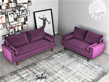 Womble Modern Velvet Upholstered Living Room Diamond Tufted Chesterfield Sofa