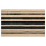 Black and Khaki Striped Rugs 3x5, Outdoor Cotton Hand Woven Front Door Mat,Washable