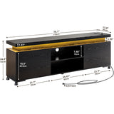75 Inch TV Stand with LED Lights and Power Outlets