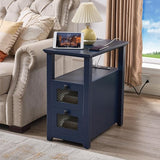 Farmhouse XXL End Table with Charging Station, Narrow Side Table