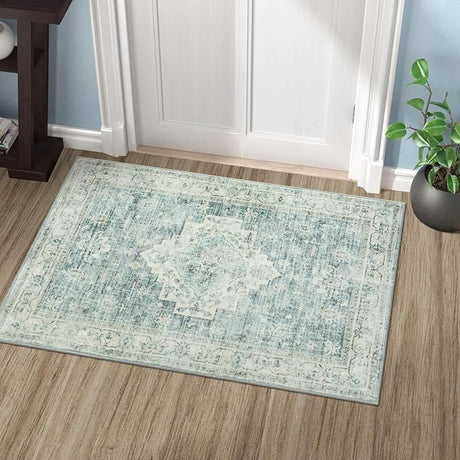 Machine Washable Area Rugs 8x10 - Large Farmhouse Rugs for Living Room Oriental Rug