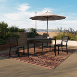 Lark Outdoor Dining Table with Synthetic Gray Wash Teak Poly Slats
