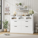 Modern 7 Drawer Double Dresser for Bedroom, Wide Chest of Drawers