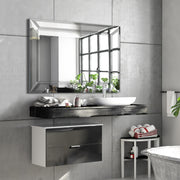 Diamond Silver Glass Framed Wall Mirror, 30"x40" Mirror
