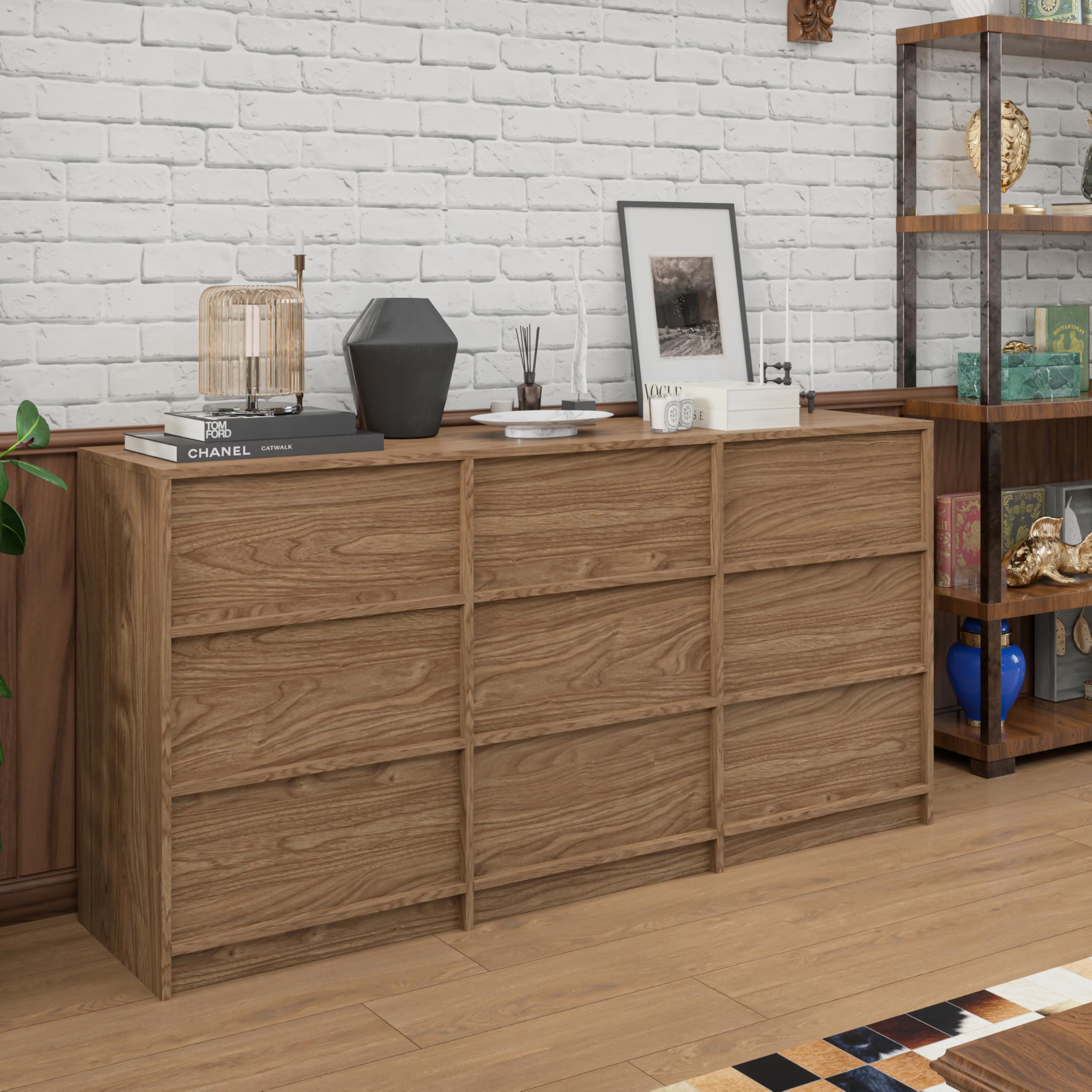 Dressers, Large Dresser Organizer for Bedroom, Wooden Long Dressers & Storage Chests