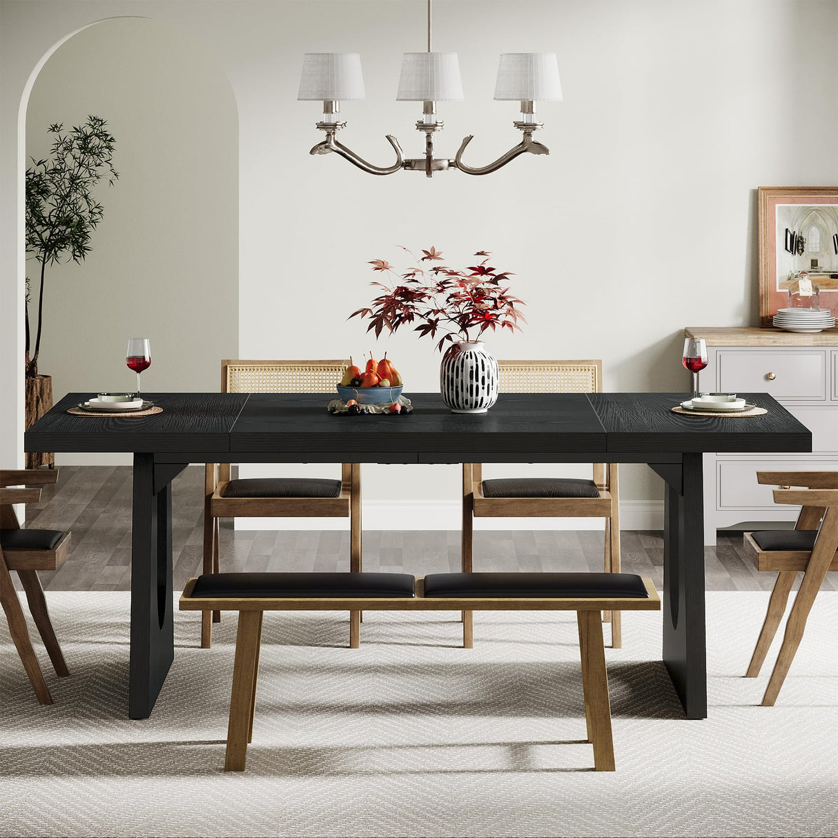 70.9-Inch Dining Table for 6-8 People - Modern Rectangular Kitchen Table