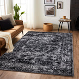 9x12 Vintage Boho Area Rug - Ultra Soft Washable Faux Wool Carpet