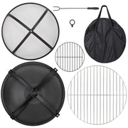 Maxi 22" Folding Burning Fire Pit Outdoor Heater Backyard Patio Stove Fireplace - Bircata