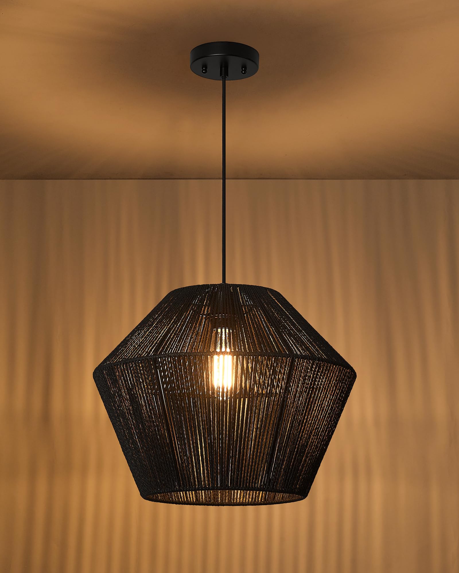 16.5” Large Modern Woven Chandelier Farmhouse Coastal Pendant Light