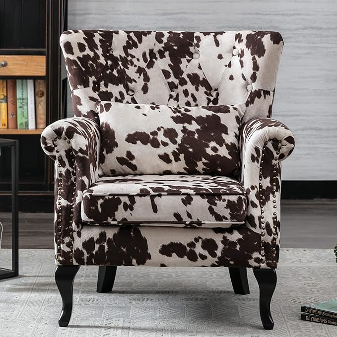 Velvet Tufted Accent Chair Mid Century Throne Chair Comfy Sofa Chair Padded Seating