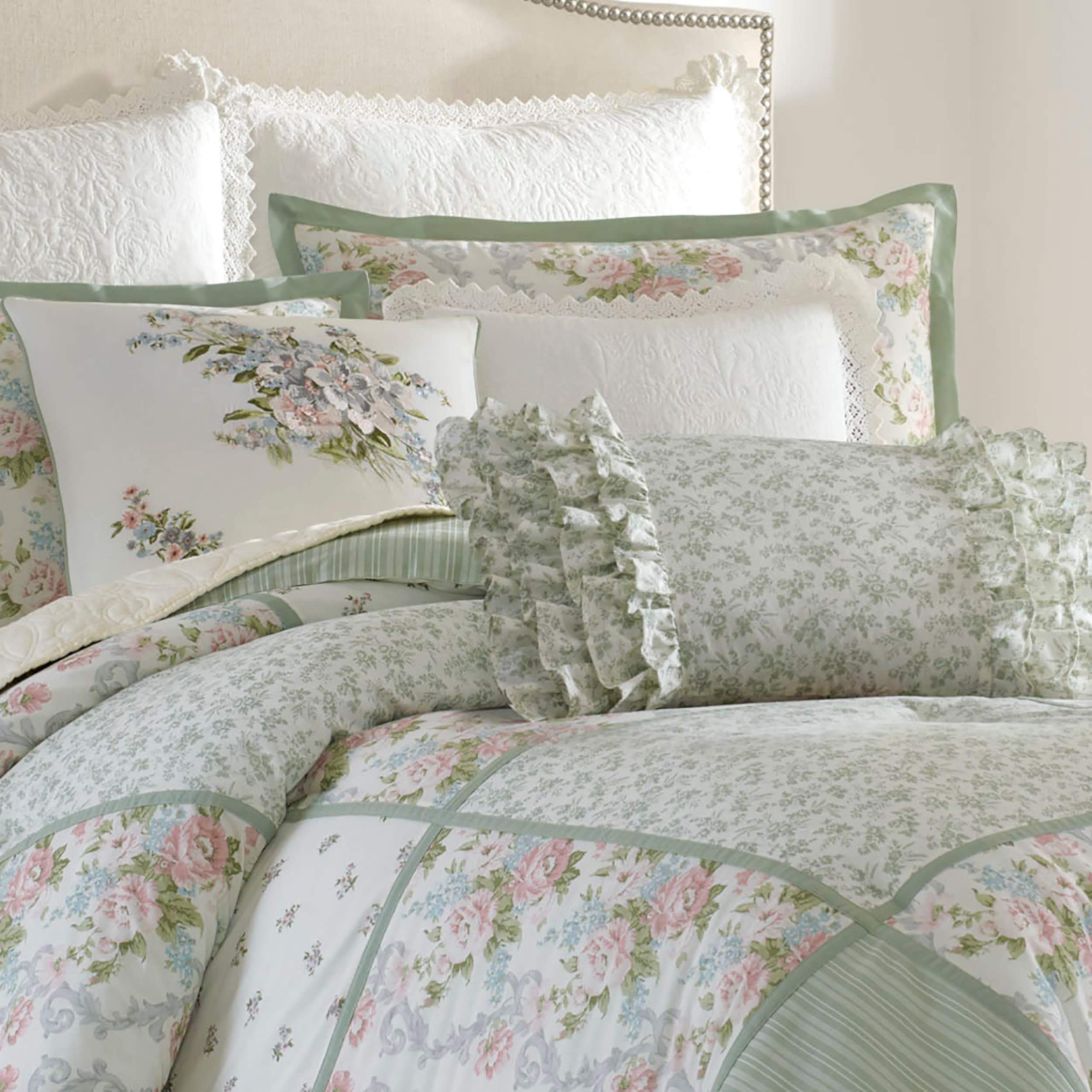 Full Comforter Set, Reversible Cotton Bedding with Matching Shams & Bedskirt, Stylish