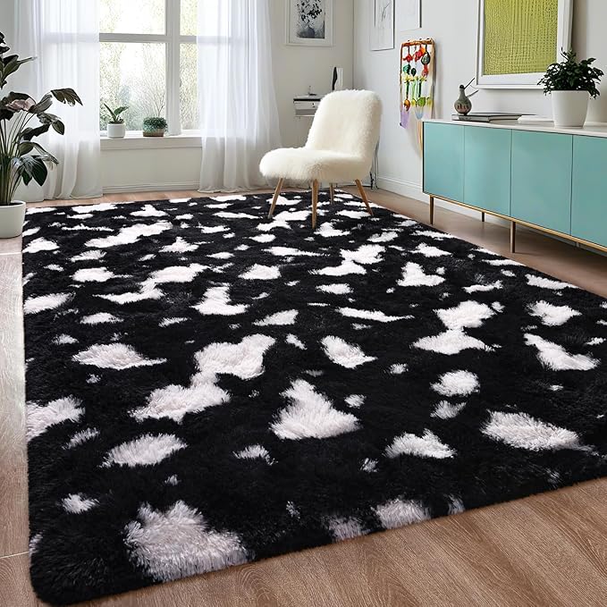 Fluffy Bedroom Rug Carpet - 5x7 Feet Shaggy Area Rugs for Living Room, Soft Rug for Girls Boys Kids Room,