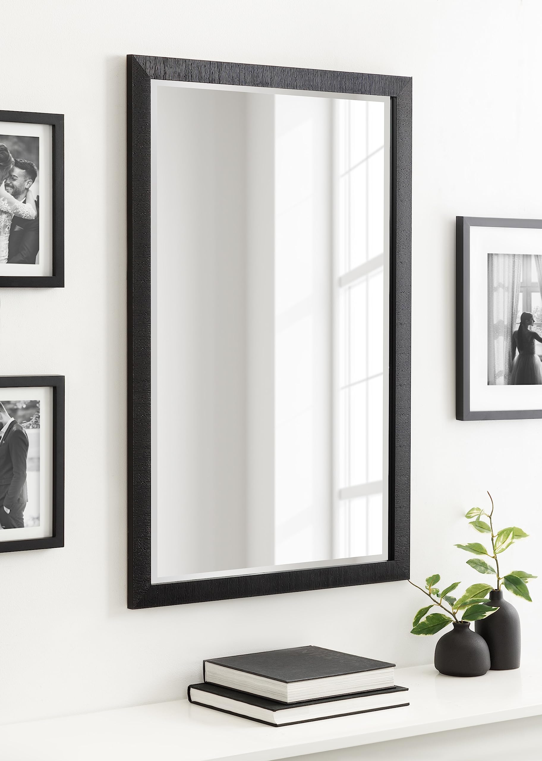 Modern Rectangle Wall Mirror,  Framed Rectangular Statement Mirror