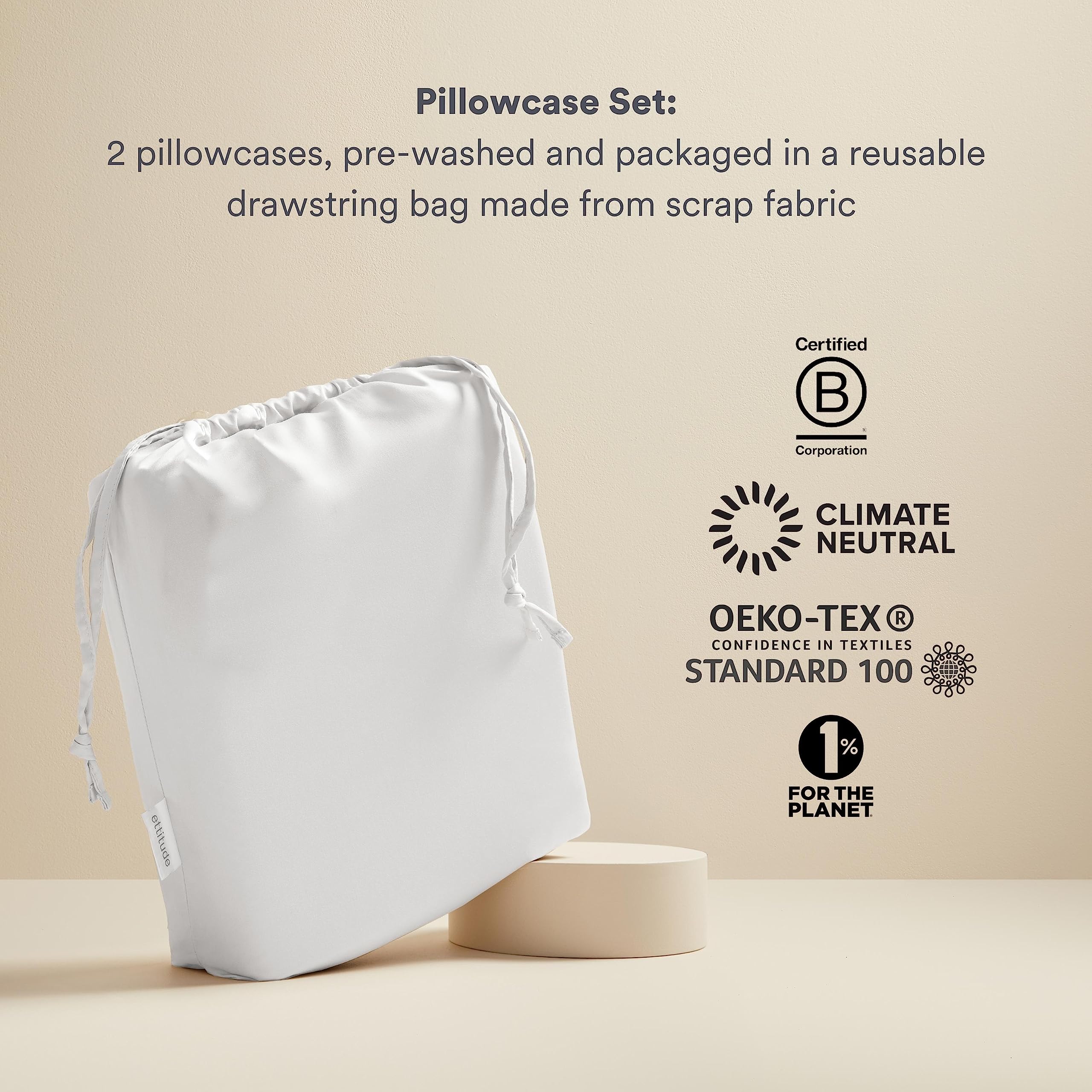 Pillowcase Set - 100% Lyocell - Standard Size - Cooling & Breathable - Silky-Soft Sateen