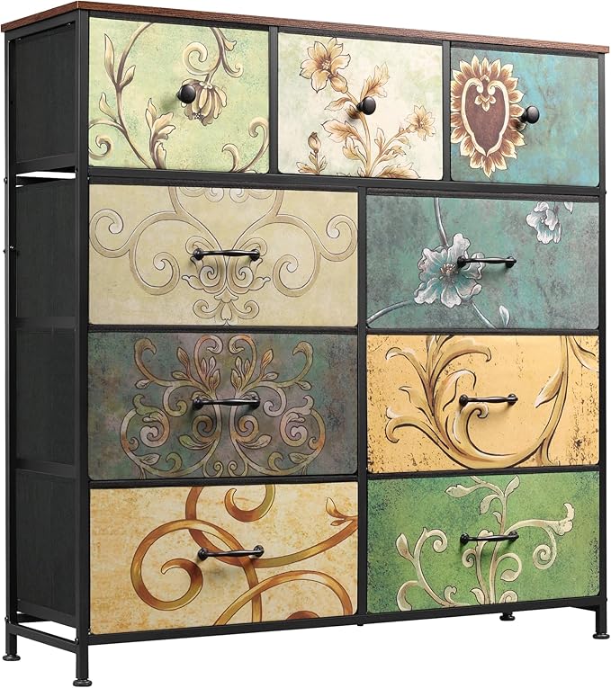 9-Drawer Dresser, Fabric Storage Tower for Bedroom, Entryway, Closet,