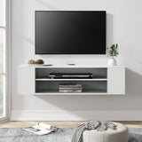 White Floating Entertainment Center for Wall