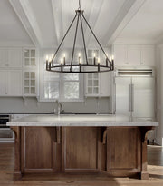 JYL7497A 36" 12-Light Gio Iron Farmhouse Classic Industrial Ring LED Chandelier