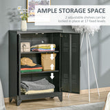 Industrial Storage Cabinet, Steel Garage Cabinet with Double Doors and Adjustable Shelves