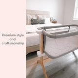 Newton Baby Bassinet & Bedside Sleeper with Mattress & Sheet - Ultra-Breathable & Completely Washable, Removable Dual-Layer Cover | Solid Birch Frame Adjustable Height & Infant Access Opening