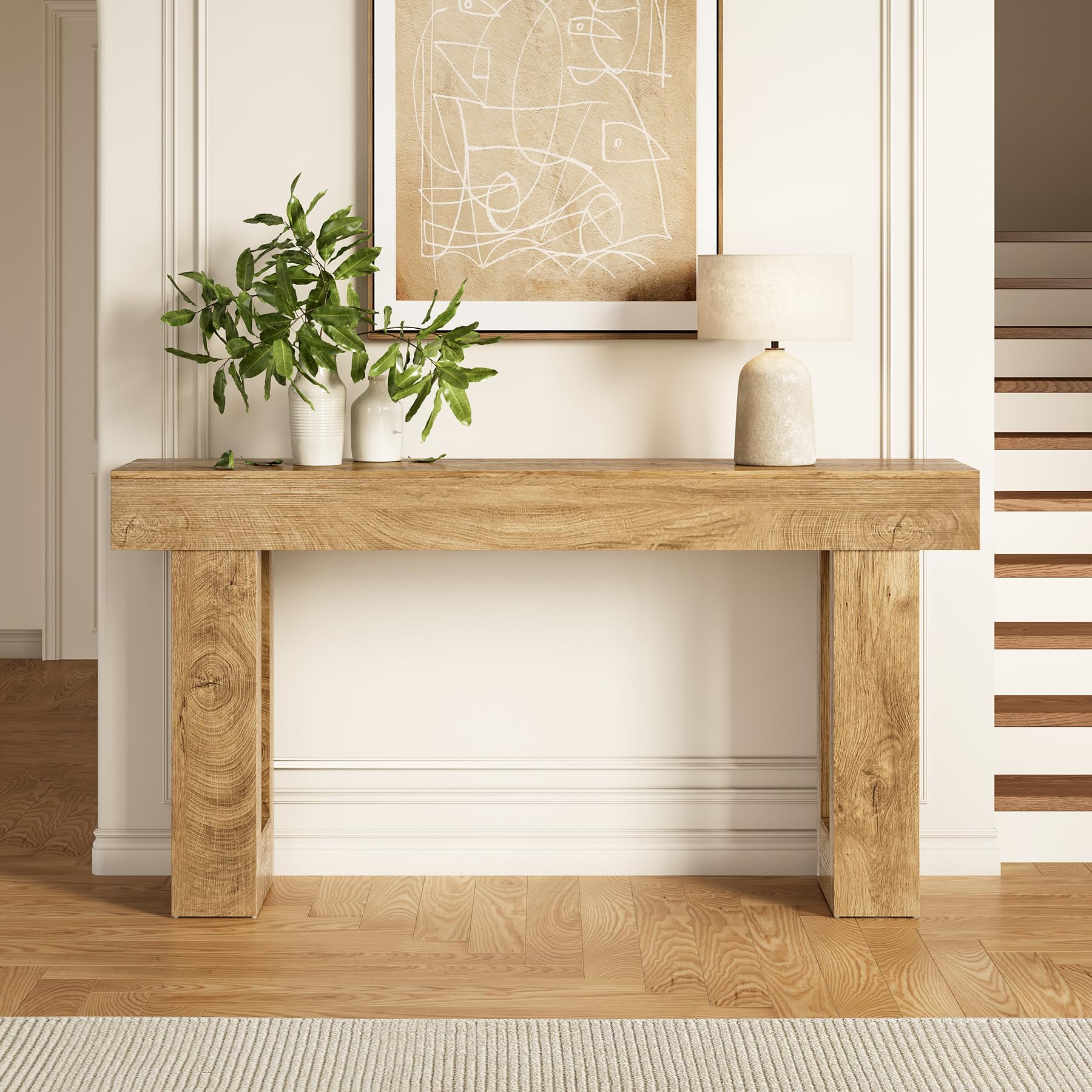 63 Inches Long Console Table for Entryway, Sofa Table Behind Couch, Wooden Entry Table