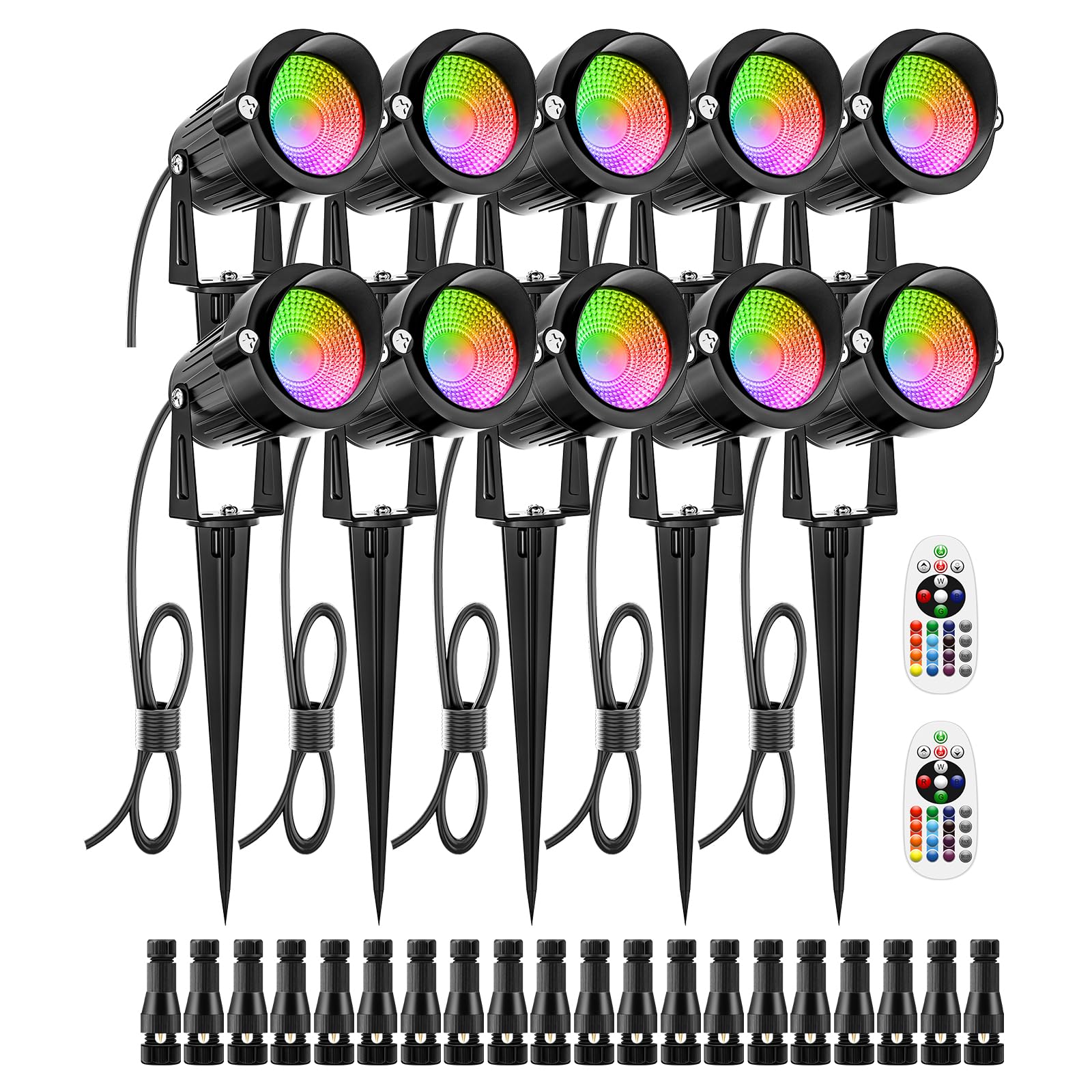 12W Color Changing Landscape Lights RGB Low Voltage Landscape Lighting Remote