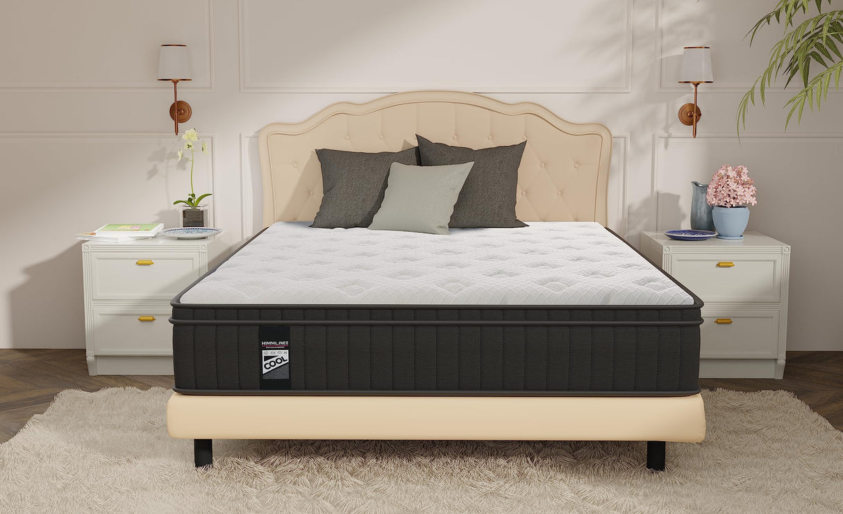 12 Inch Hybrid Mattress, Gel Memory Foam and Pocket Spring Queen Bed Mattress in a Box