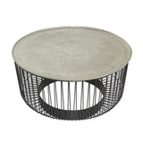 Deco 79 Aluminum Metal Geometric Open Frame Wire Coffee Table with Silver Aluminum Top, 30" x 30" x 17", Black