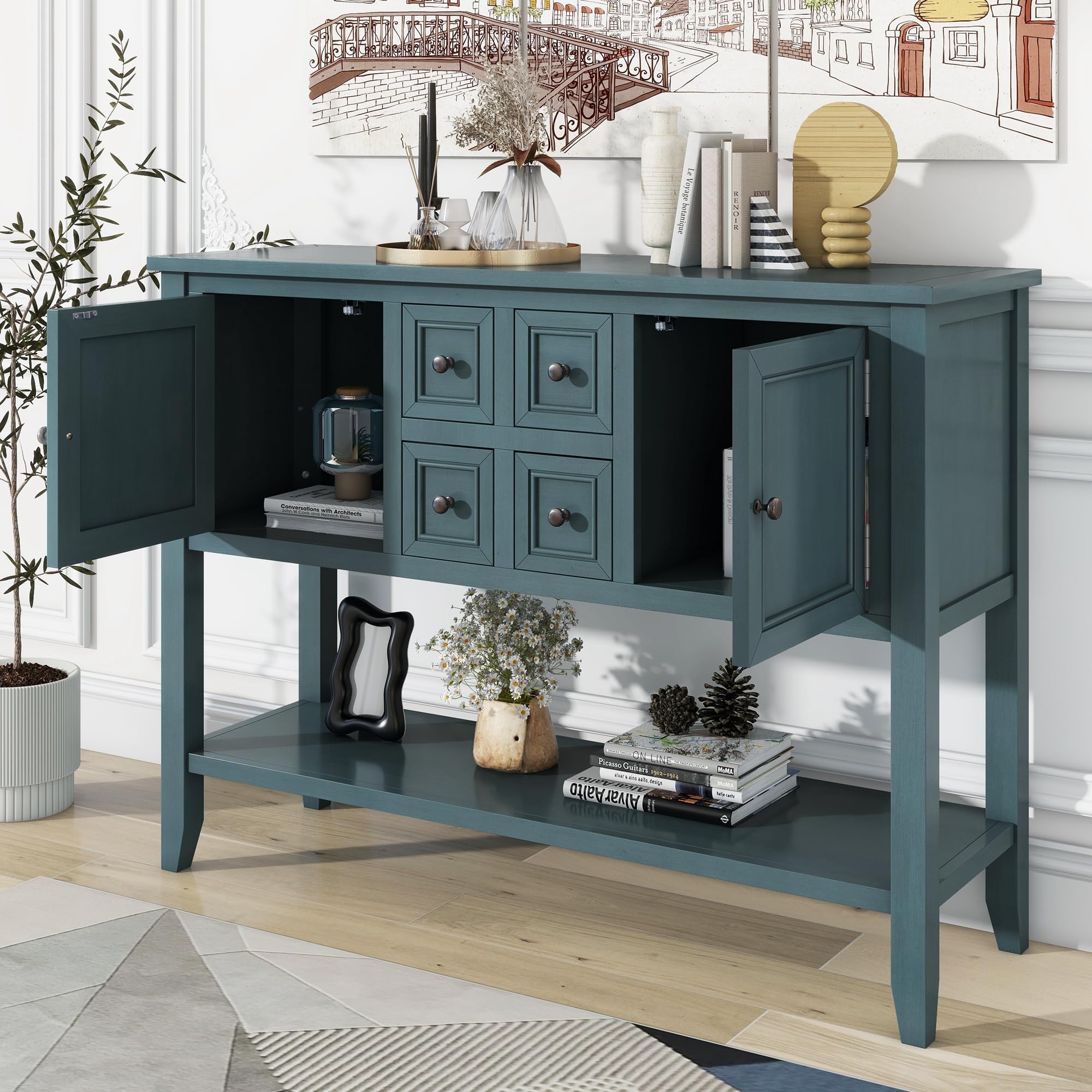 Aprilsoul Buffet Sideboard with Storage, Console Table with 4 Drawers