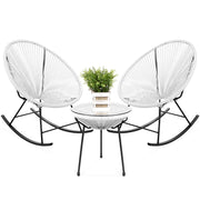 3-Piece Outdoor Acapulco All-Weather Woven Rope Patio Conversation Bistro Set